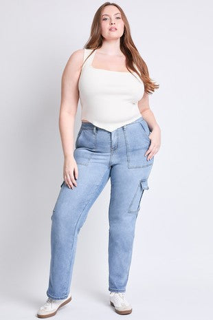 Plus High Rise Cargo Jean