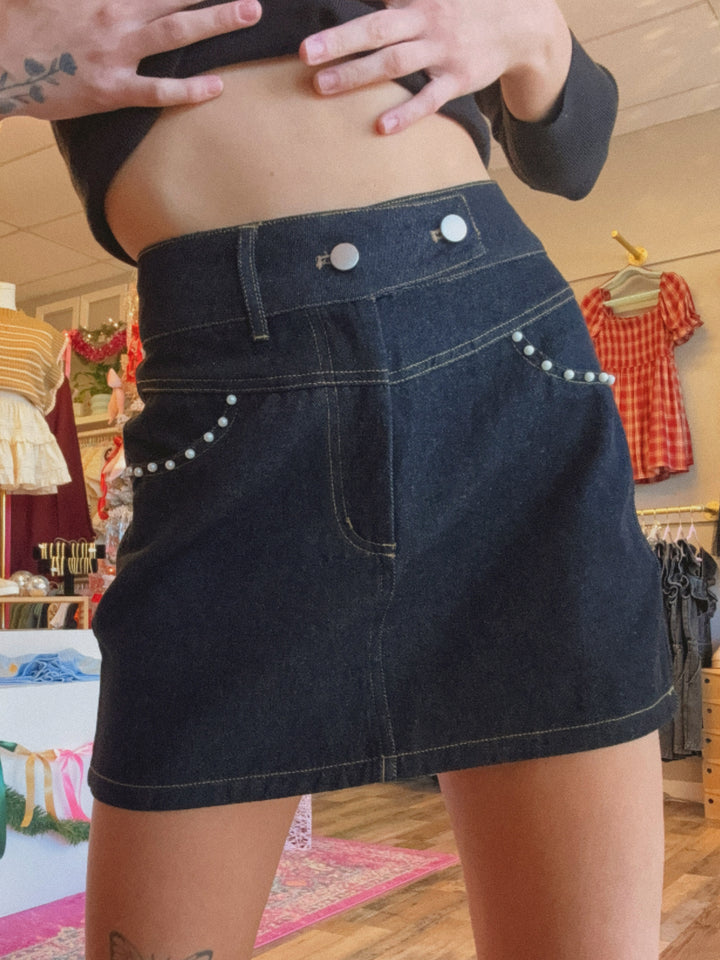 PEARL DENIM SKIRT