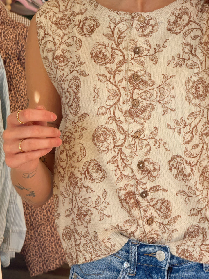 Elizabeth Floral Sweater Vest