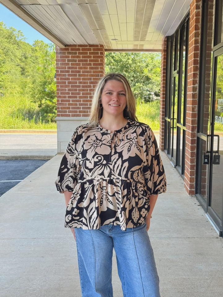 Hailey Floral Baby Doll Top