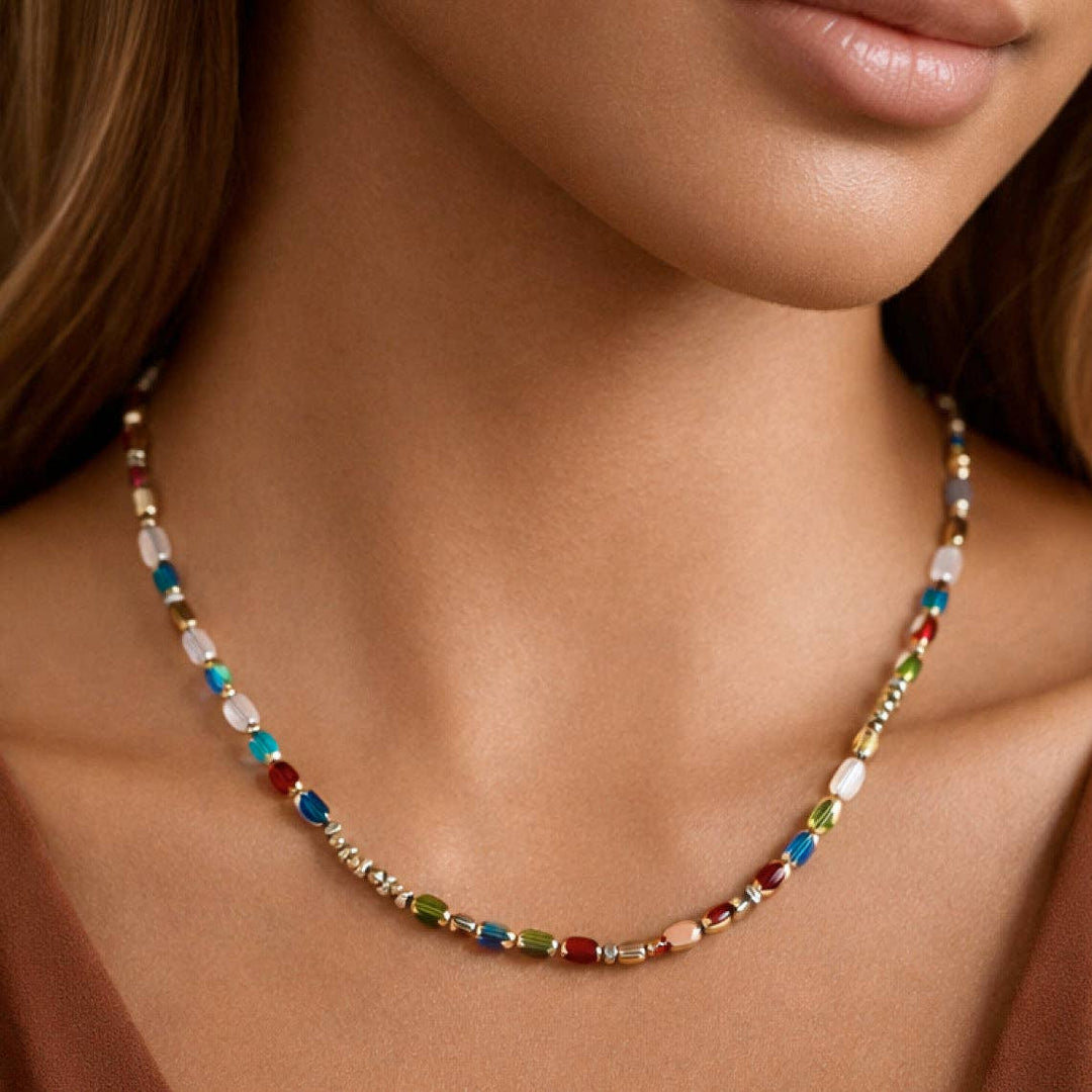 18K Gold Plated Colorful Chain Necklace