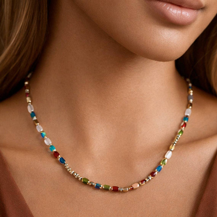 18K Gold Plated Colorful Chain Necklace