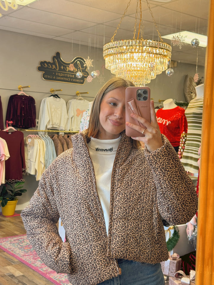 ANIMAL PRINTED PUFFER JACKET