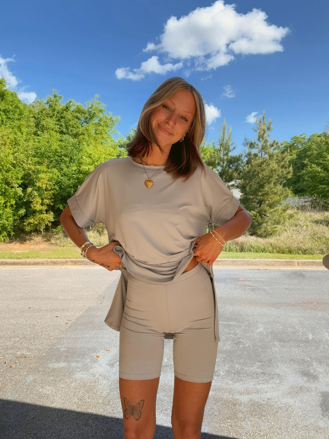 Kaitlyn Biker Short Set