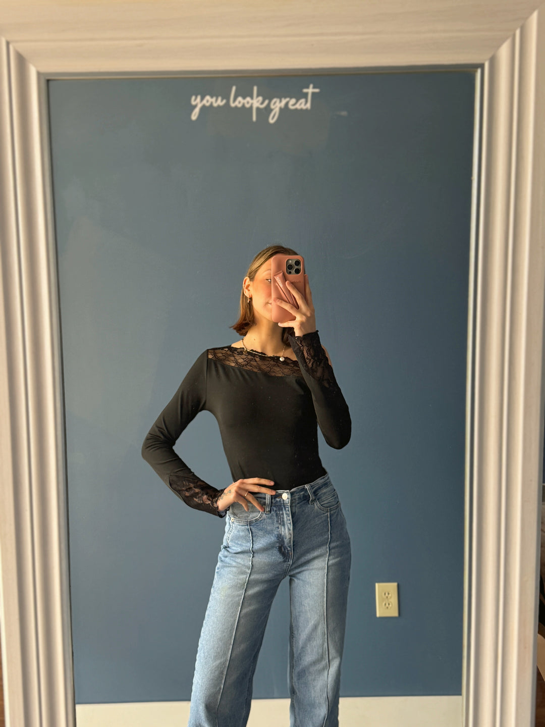 One Shoulder Lace Bodysuit