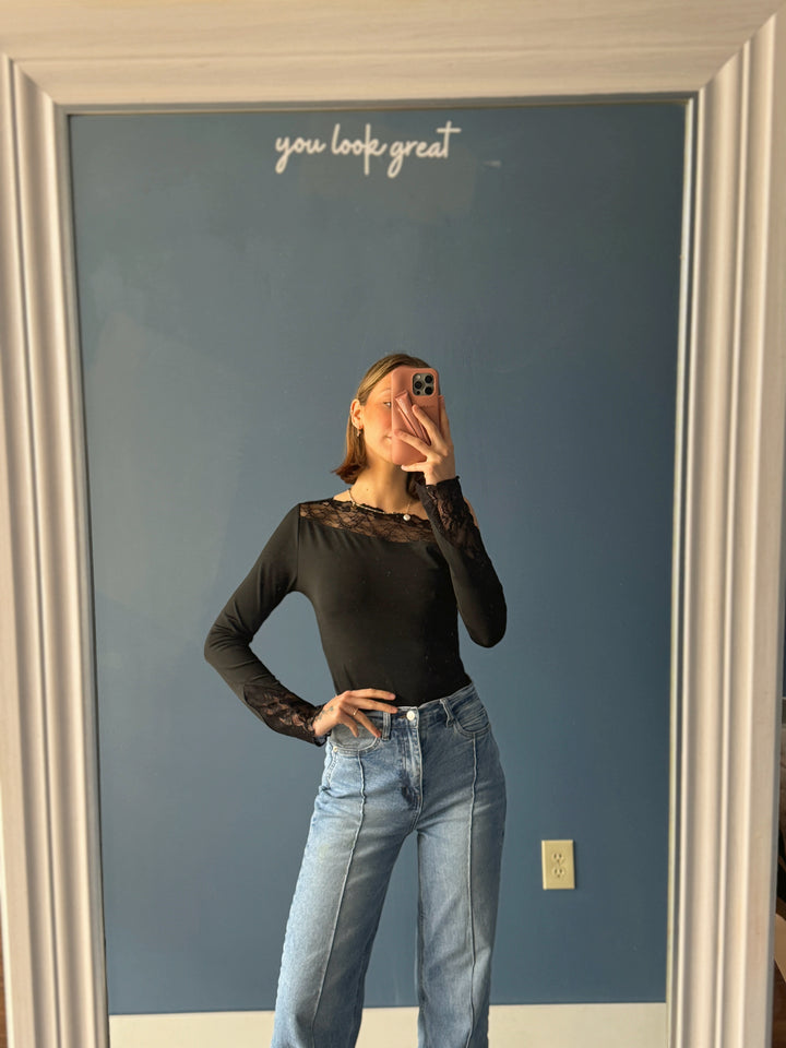 One Shoulder Lace Bodysuit