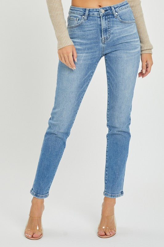 PLUS Mid Rise Skinny Jeans- Medium Wash