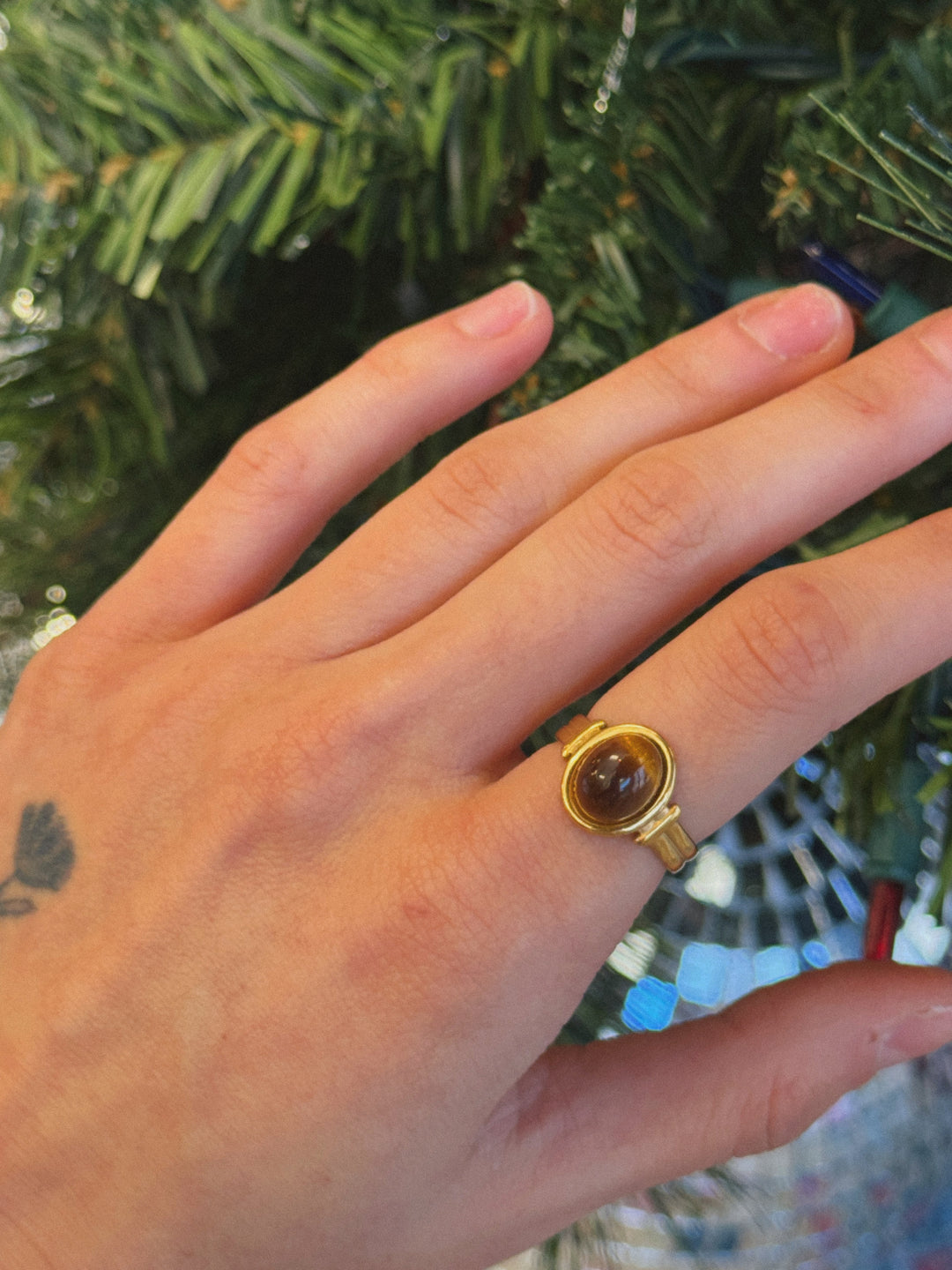 18K STAINLESS STEEL TIGER RING