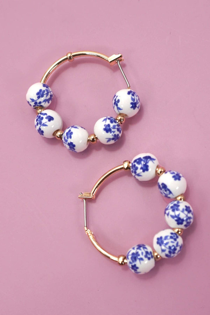 BLUE CERAMIC PORCELAIN HOOPS