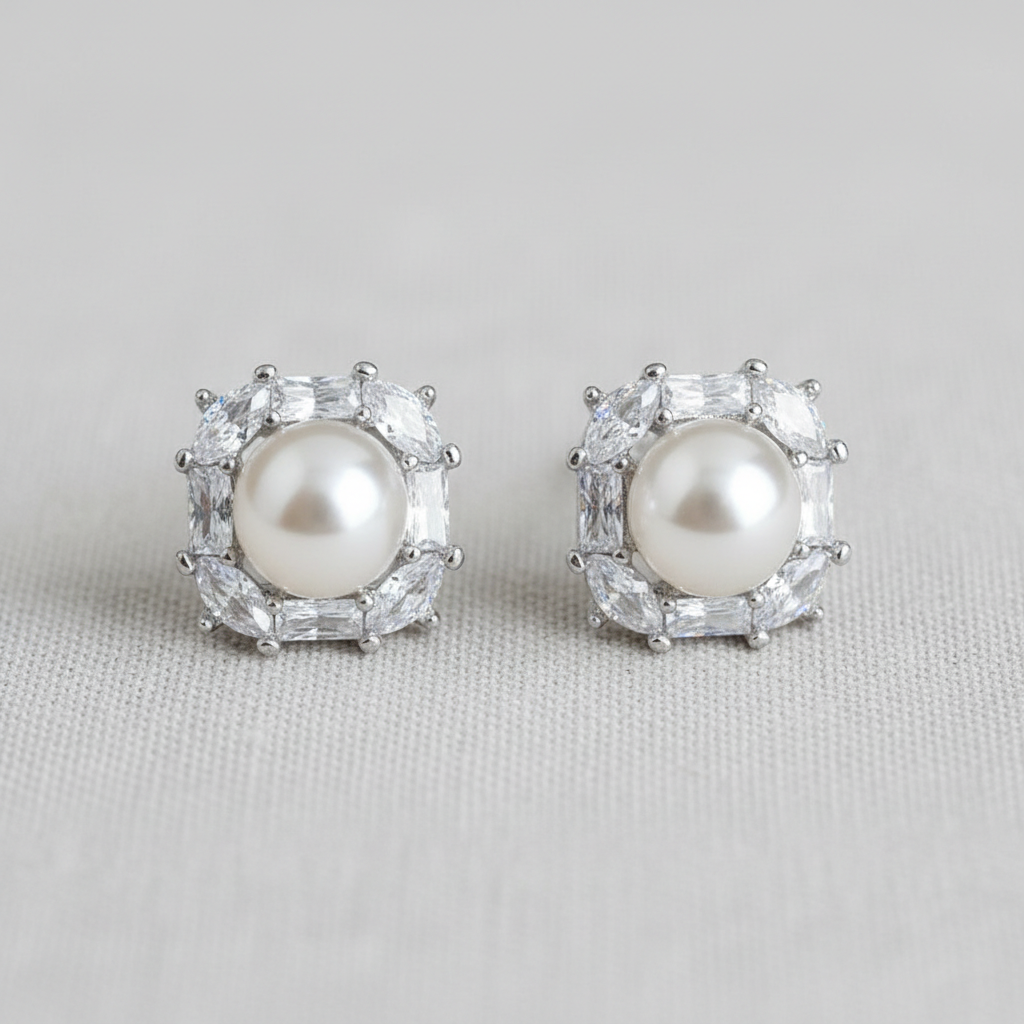 Square Pearl Studs