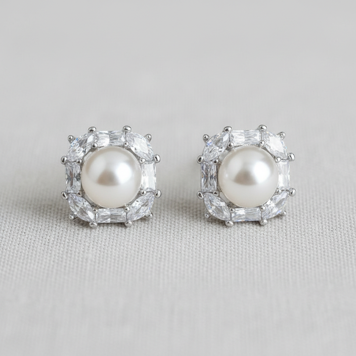 Square Pearl Studs