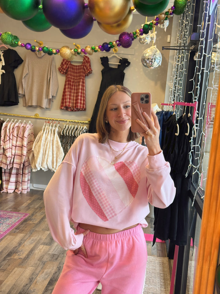 Violet Valentines Patchwork Sweatshirt