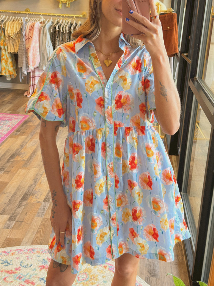 Ashley Button Up Baby Doll Dress