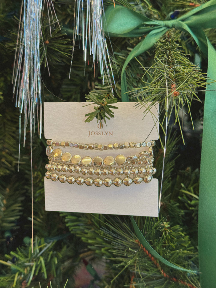 MULTI BALL CHAIN BEAD MIX STRETCHABLE BRACELET