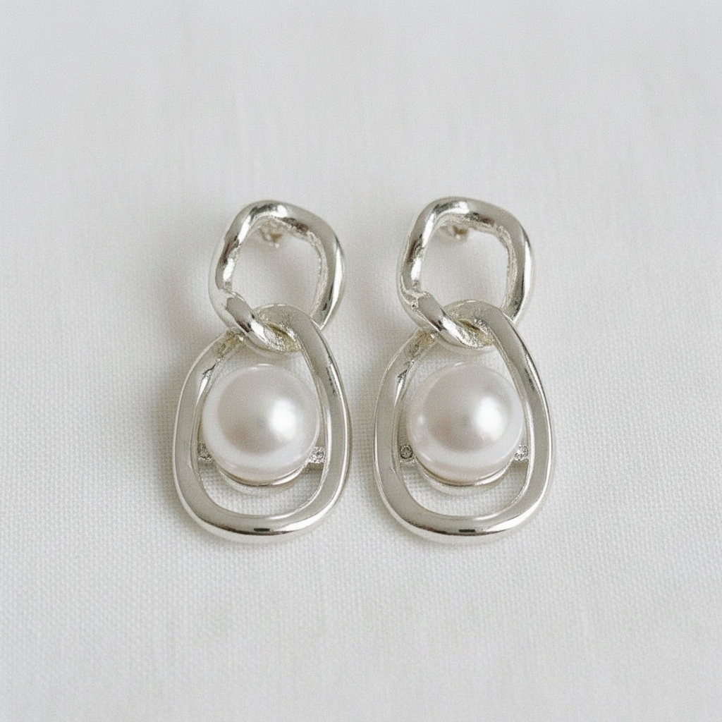 Organic Pearl Stud Earrings