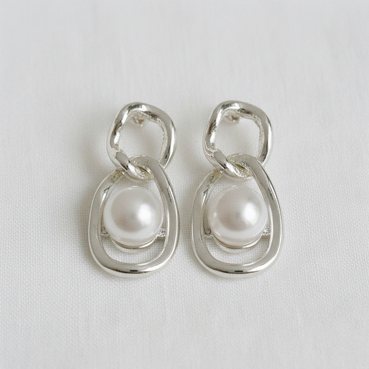 Organic Pearl Stud Earrings