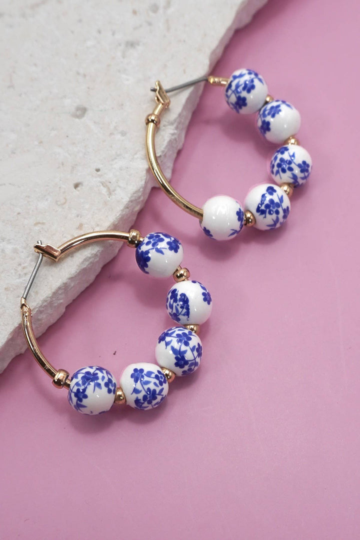BLUE CERAMIC PORCELAIN HOOPS