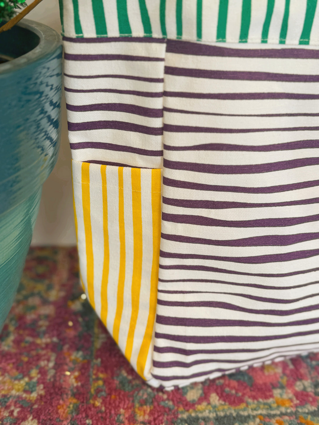 Striped Mardi Gras Tote