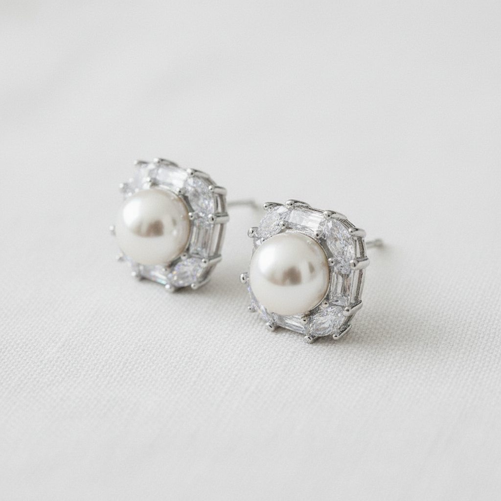 Square Pearl Studs