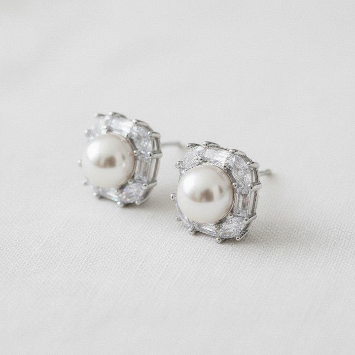 Square Pearl Studs