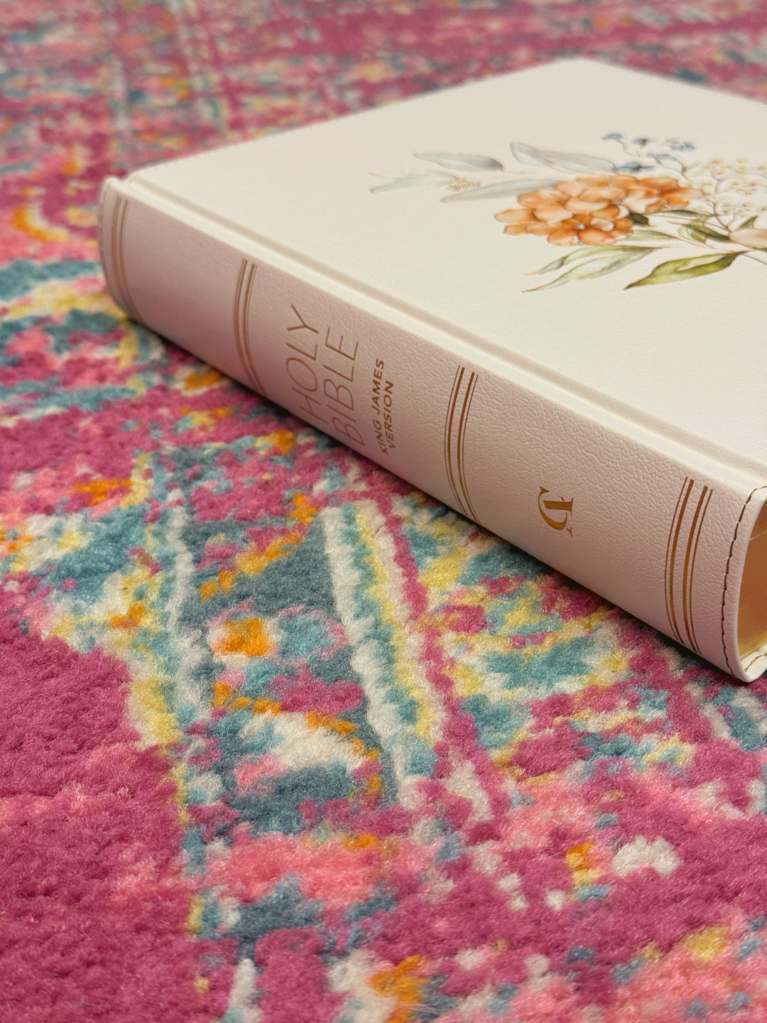 KJV Note-taking Bible LP Faux Leather HC, White Floral