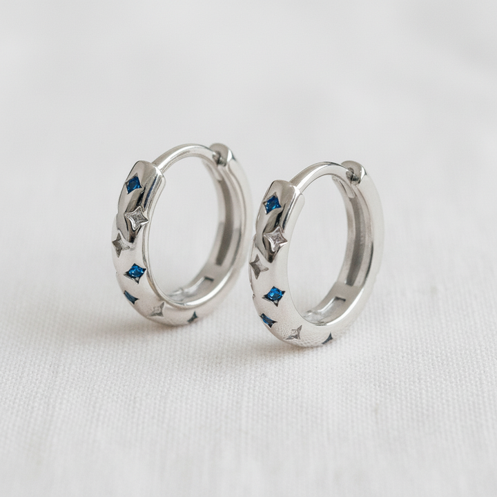 Vintage Zircon Starburst Huggie Earrings
