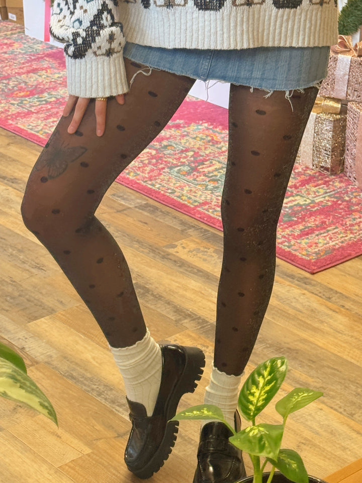 Sheer Polka Dot Tights