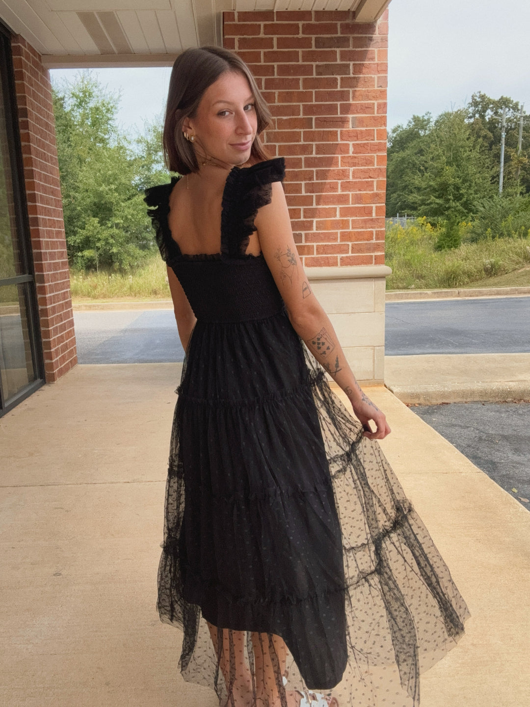 Isla Chiffon Polka Dot Dress