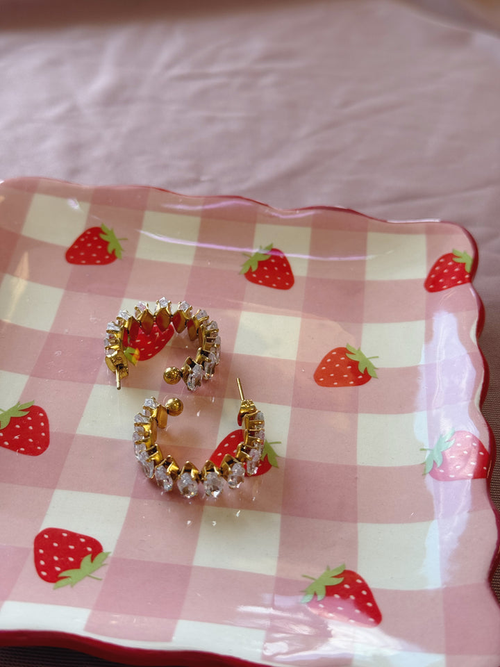 Stone Hoop Earrings