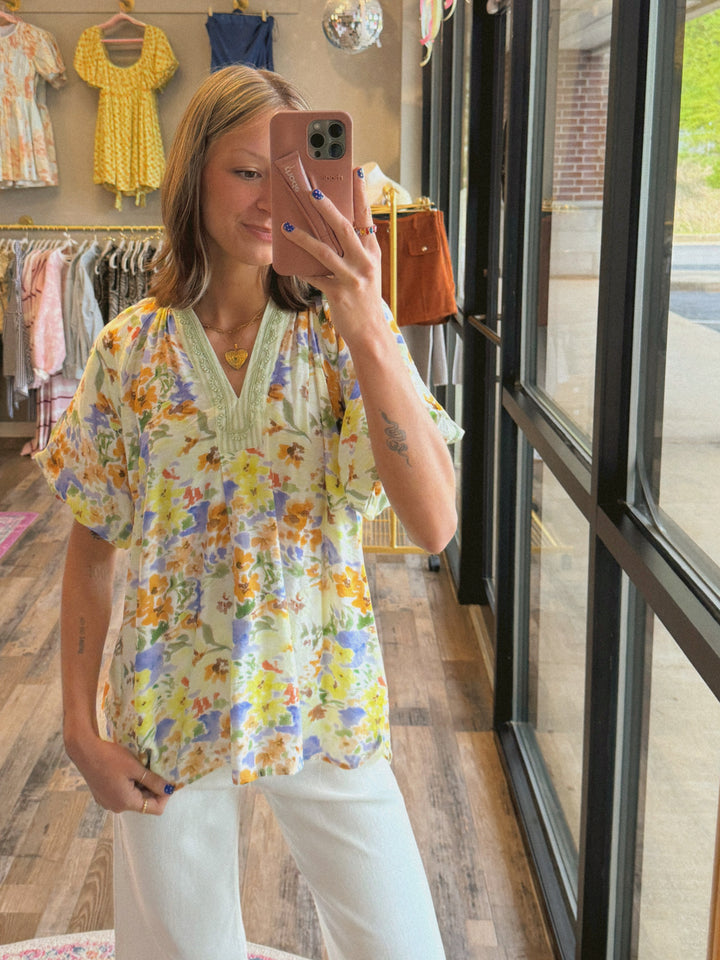 Watercolor Floral Top