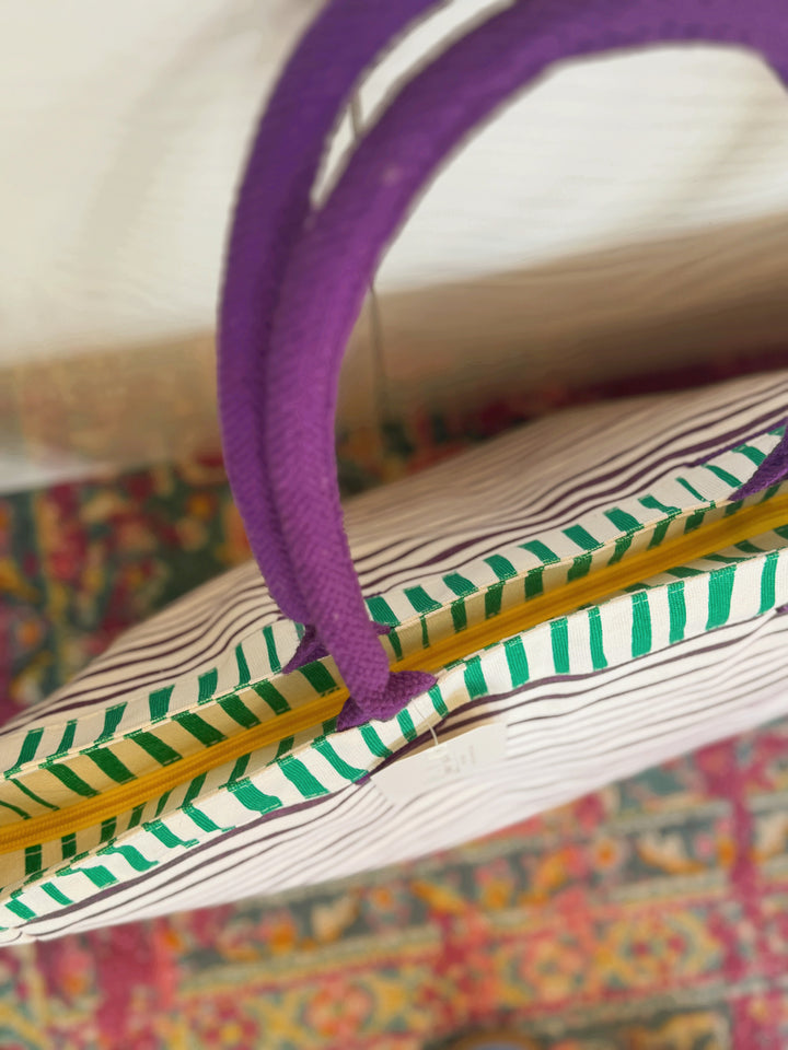 Striped Mardi Gras Tote