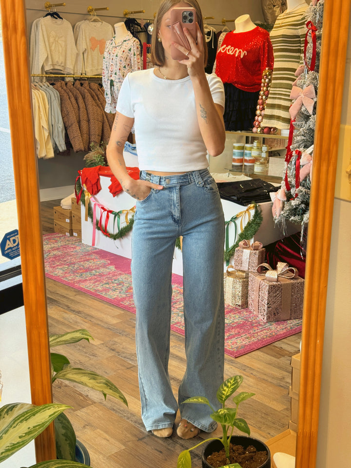 WIDE LEG - Rigid with Comfort Stretch