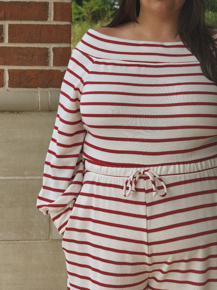 MIA STRIPED TERRY JUMPSUIT