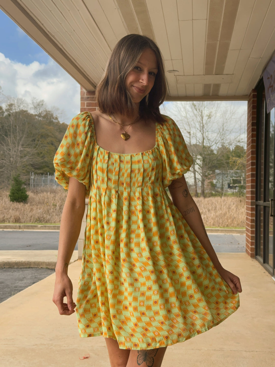 Penny Puff Sleeve Mini Dress