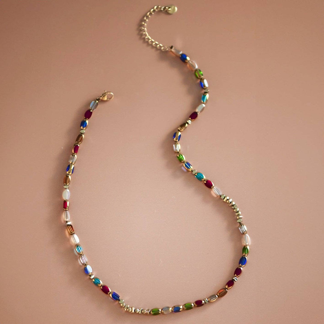 18K Gold Plated Colorful Chain Necklace