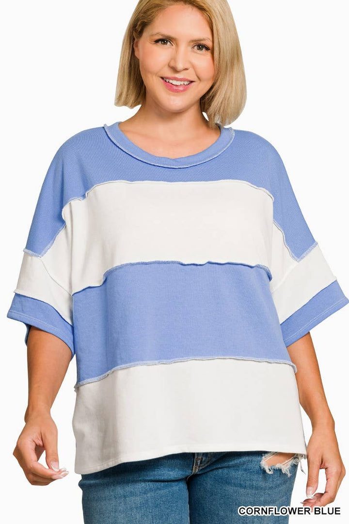 French Terry Color Block Top