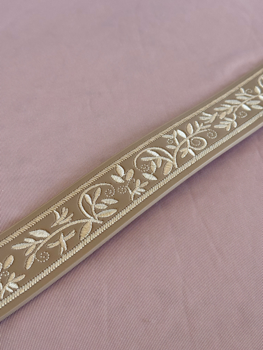 Floral Embroidered Faux Leather Belt