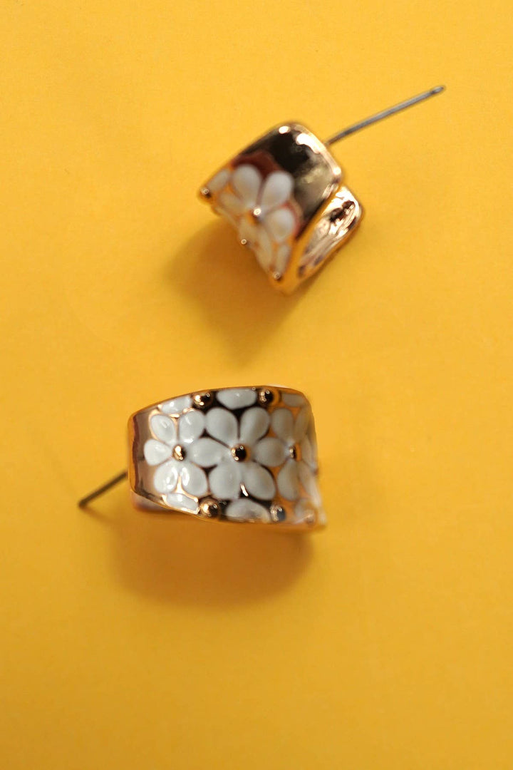 FLOWER HOOP EARRINGS