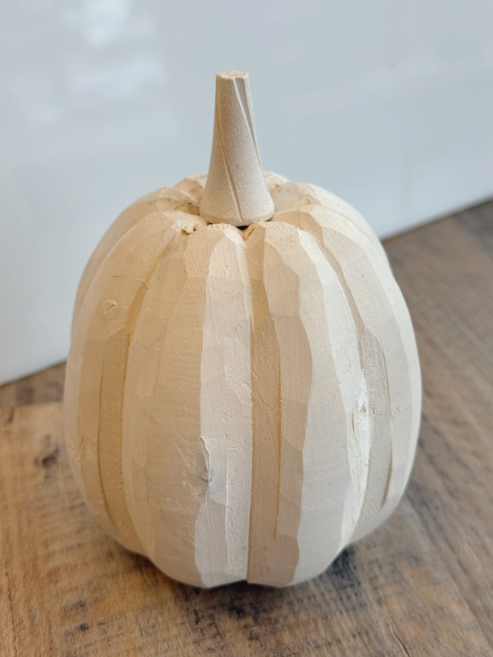 White 3D Carved Pumpkin