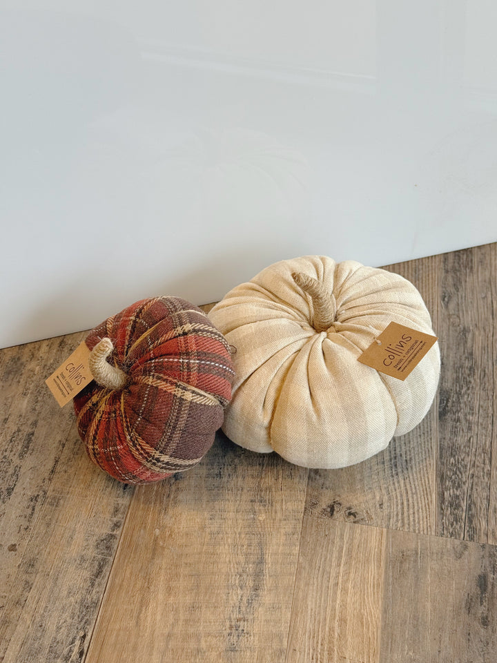 Tan Checkered Pumpkin