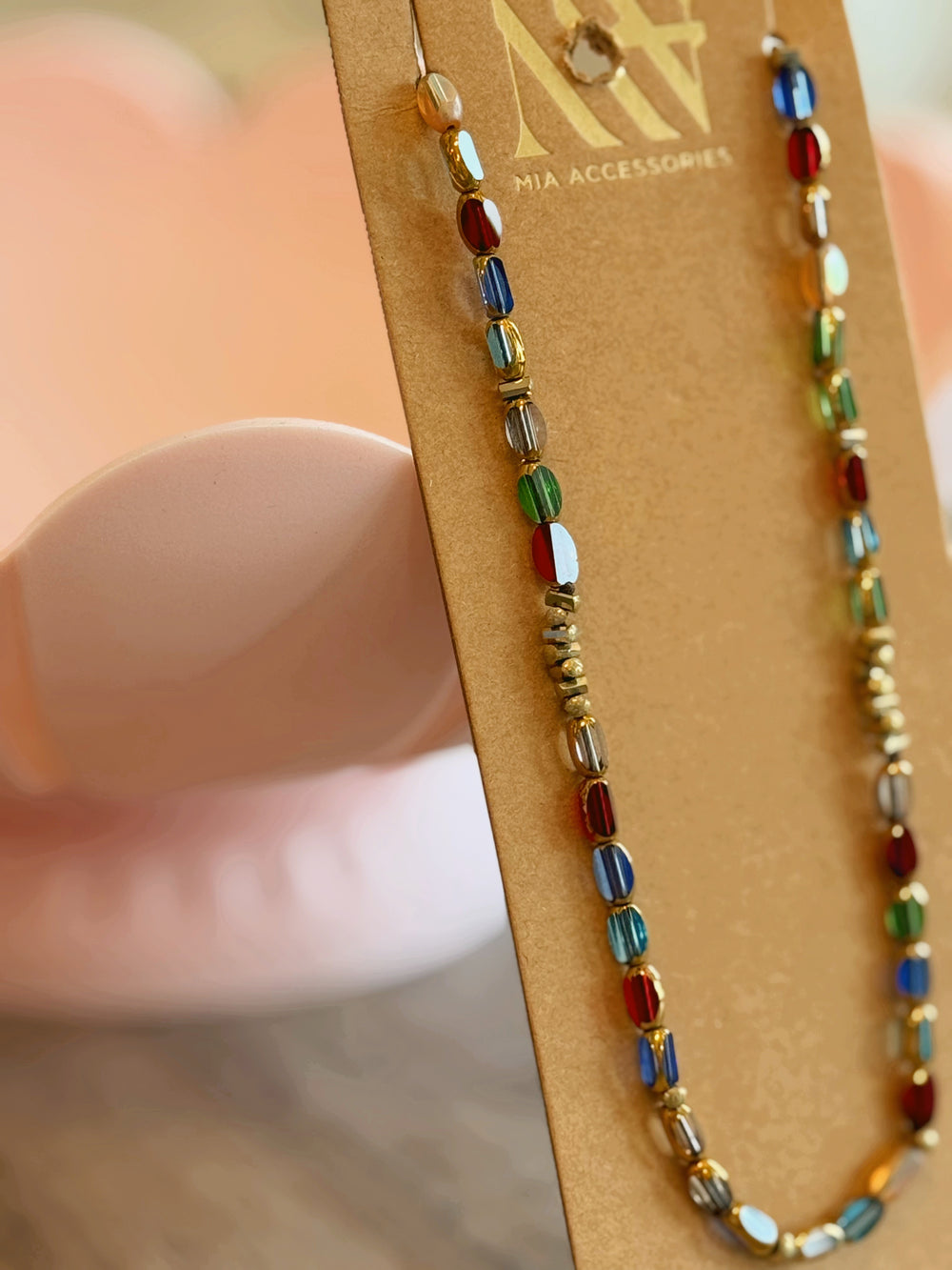 18K Gold Plated Colorful Chain Necklace