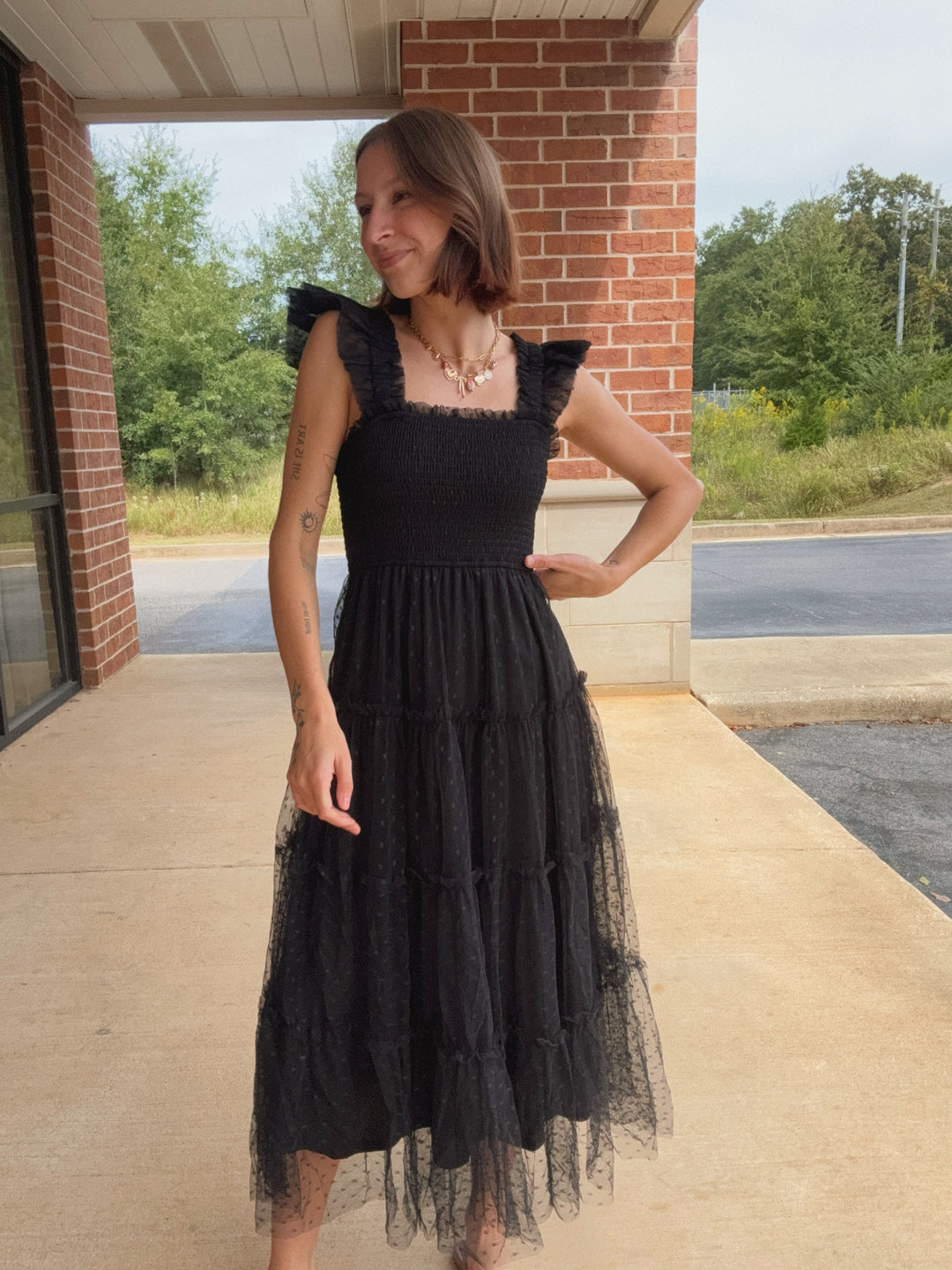 Isla Chiffon Polka Dot Dress