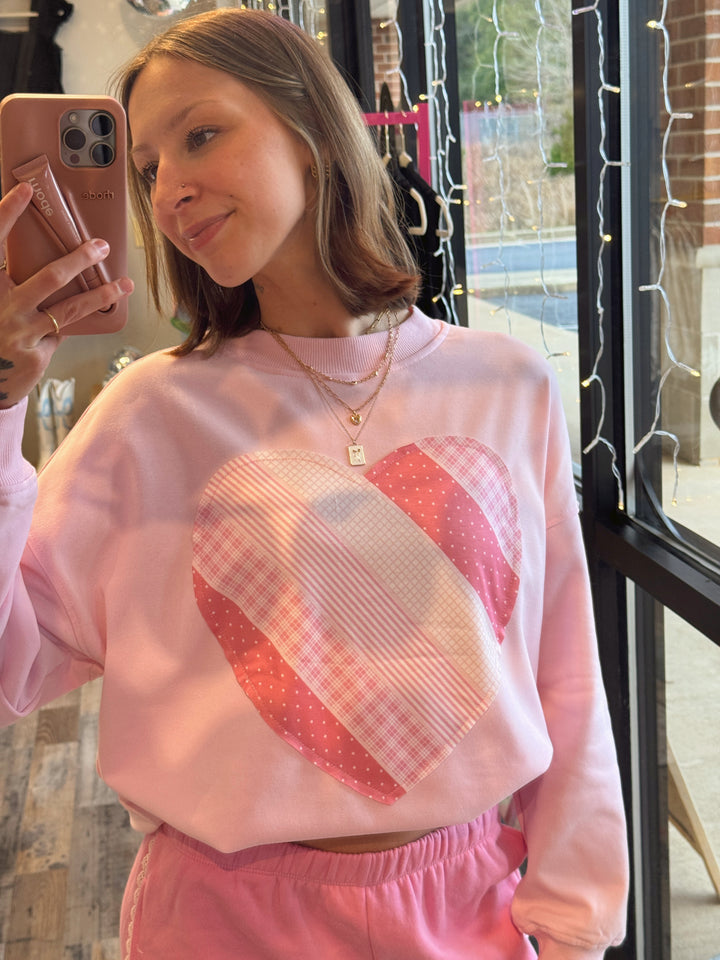 Violet Valentines Patchwork Sweatshirt