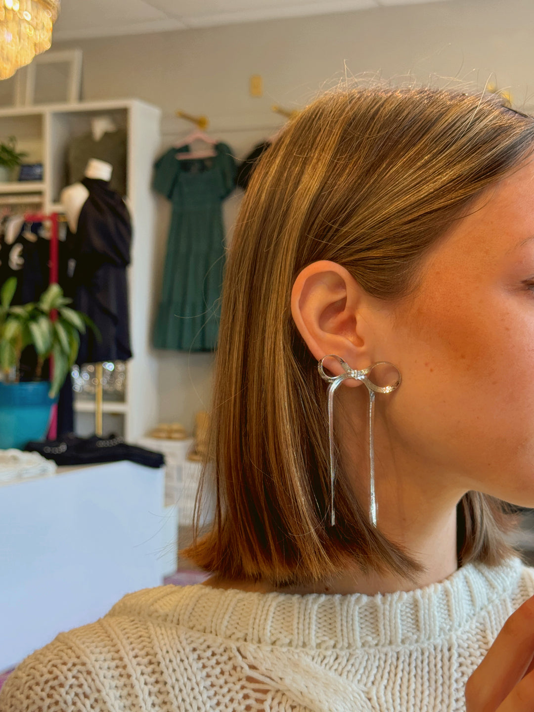 Ally Long Bow Earrings