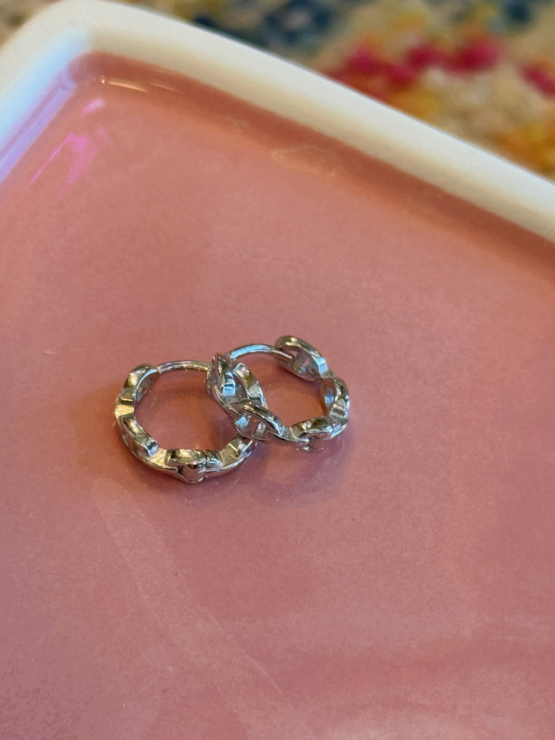 Chain Link Huggie Earrings