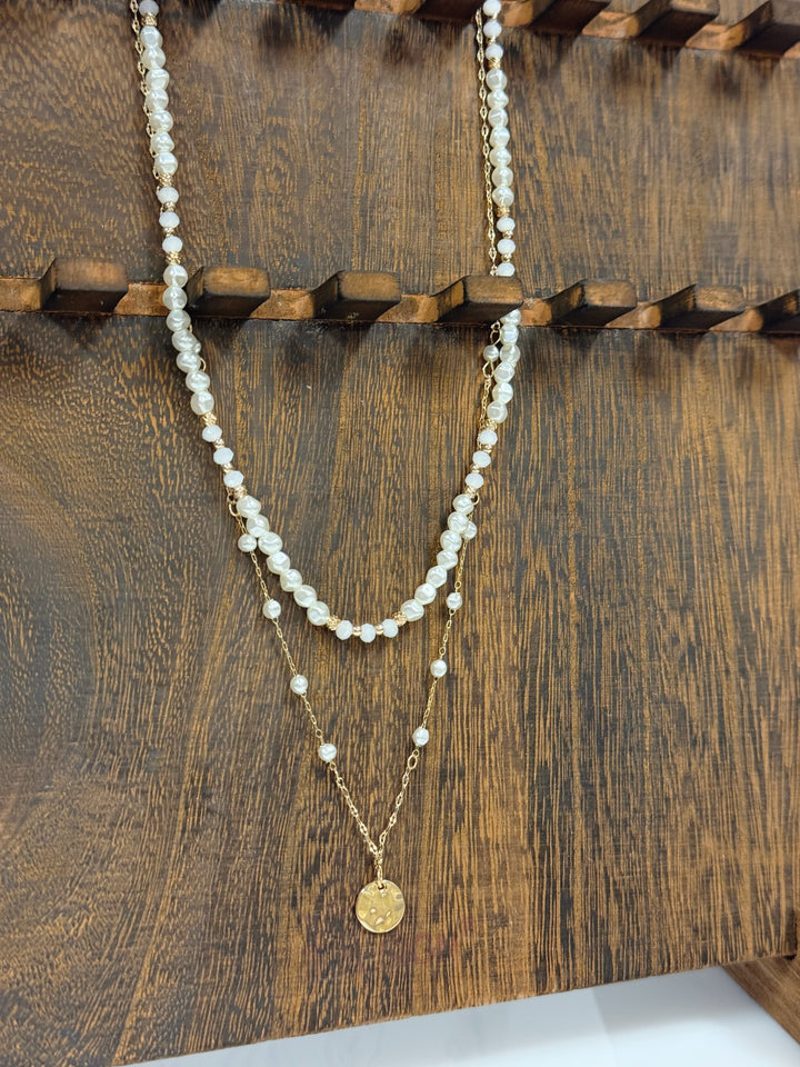 Charm Pearl Beaded Layered Necklace