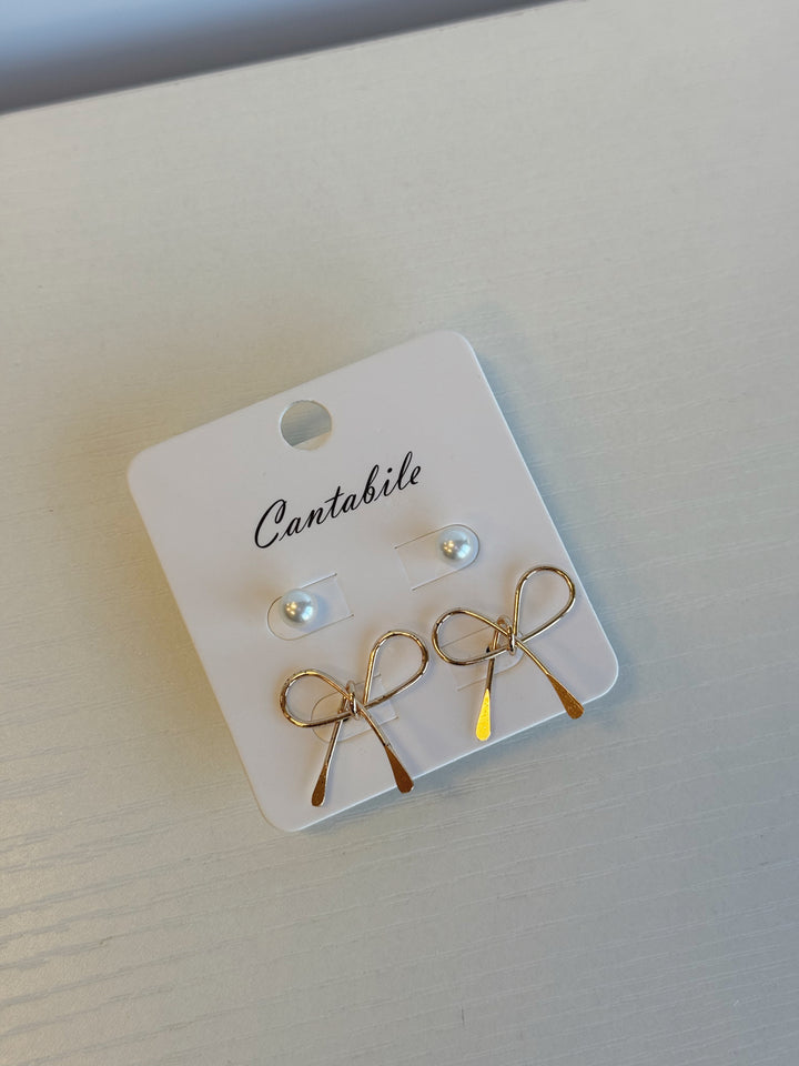 Bow & Pearl Earrings