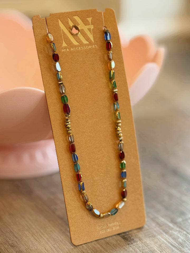 18K Gold Plated Colorful Chain Necklace