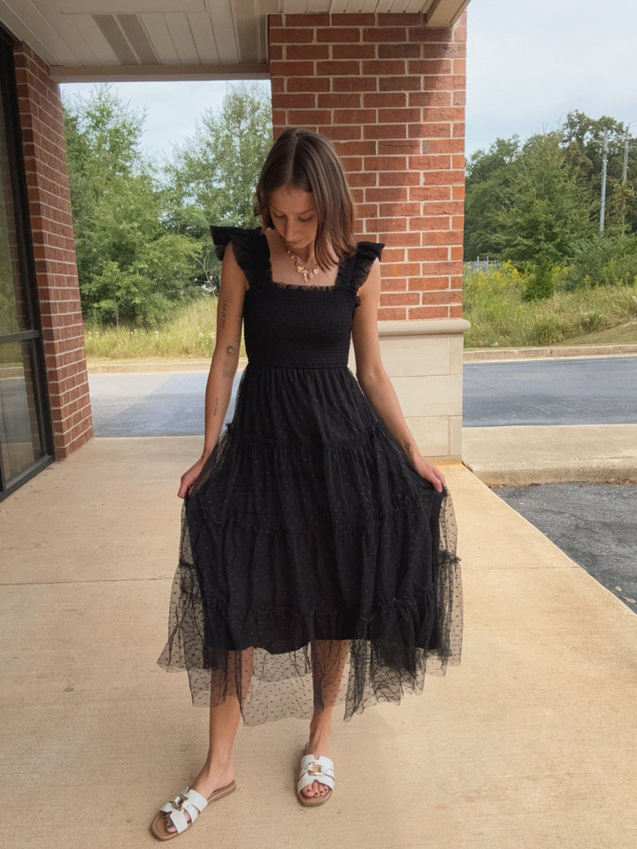 Isla Chiffon Polka Dot Dress