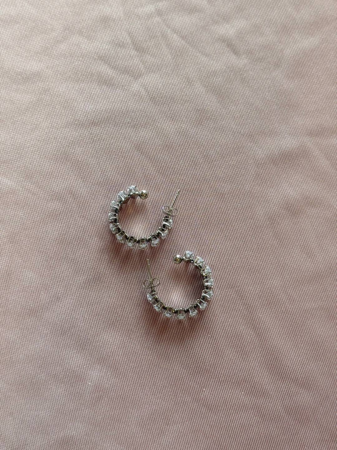 Stone Hoop Earrings